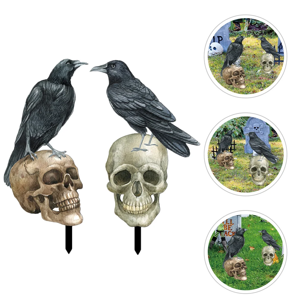 

2 Pcs Halloween Decorations Halloween Garden Sign Lawn Signs Stakes Decorative Outdoor Yard Decors Three-dimensional Party