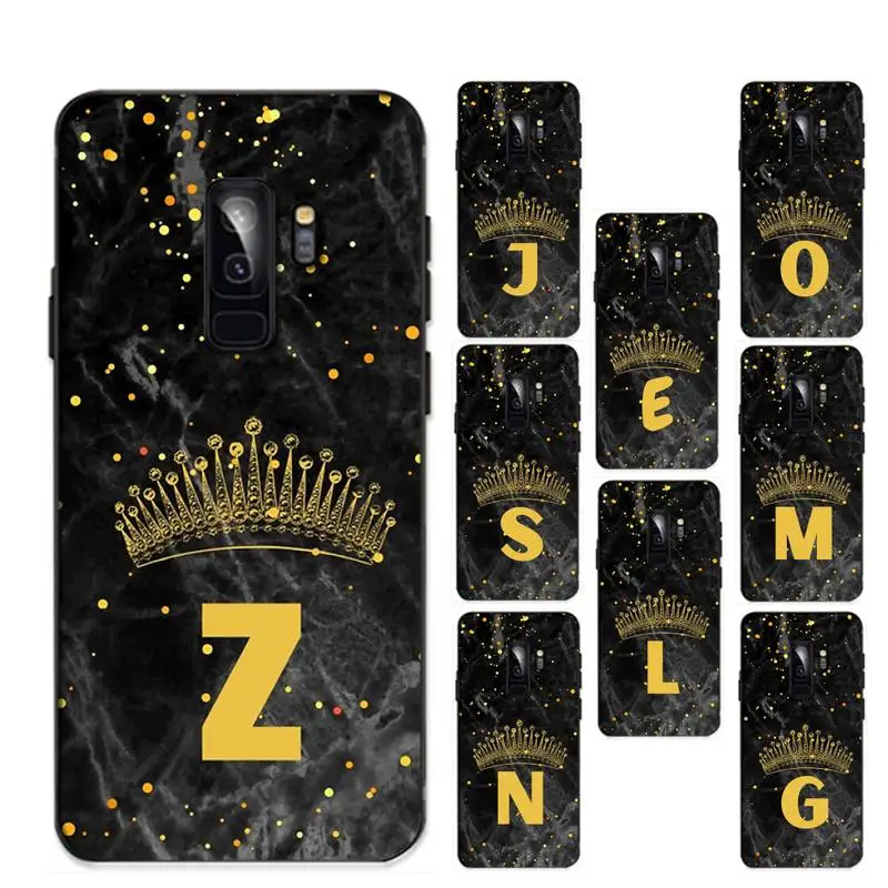 

Initial Crown Letter Phone Case for Samsung S20 lite S21 S10 S9 plus for Redmi Note8 9pro for Huawei Y6 cover