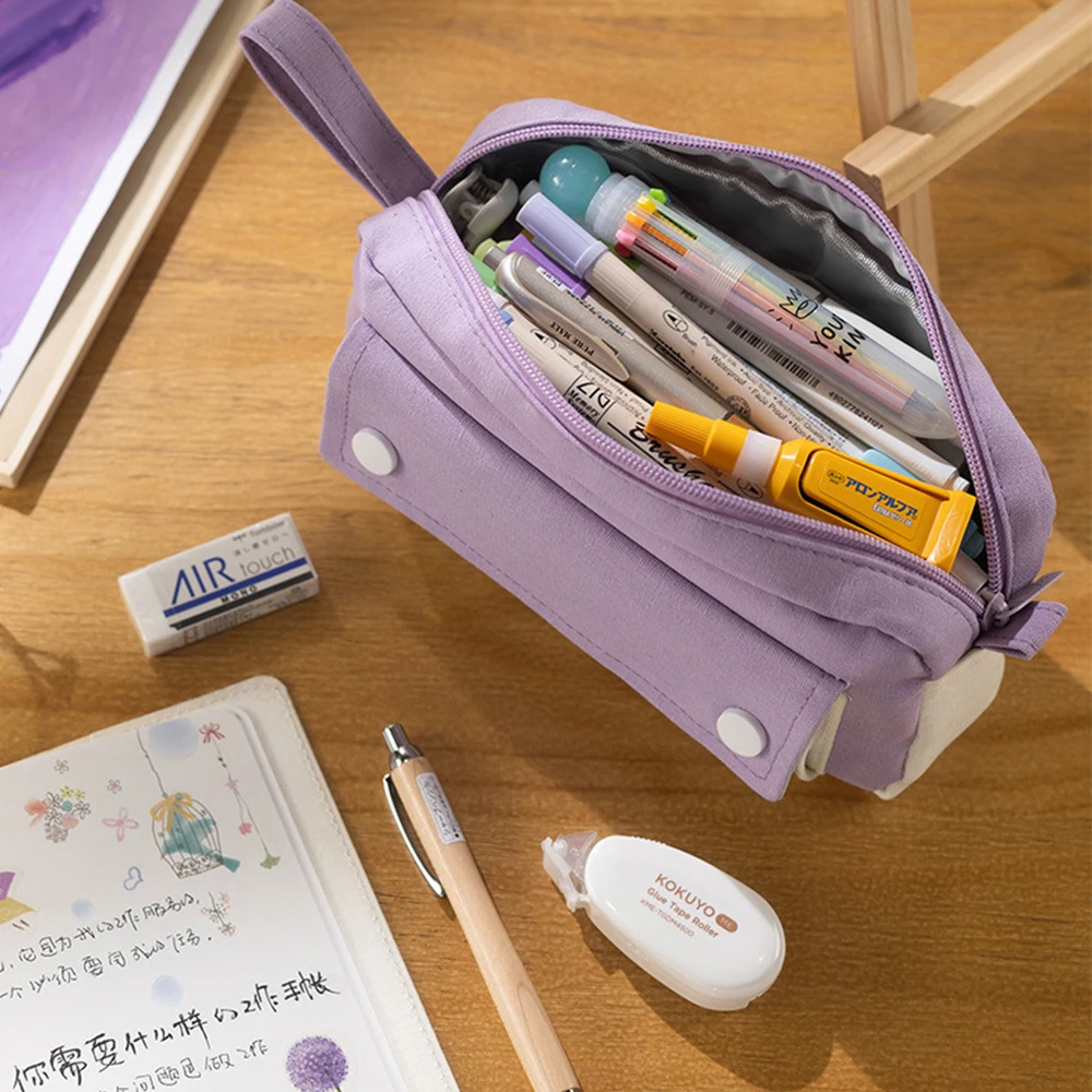 

Pencil Case Large Capacity Foldable Canvas Bag Kawaii Stationery Storage Bag Pencil Pouch for Student Office School Supplies