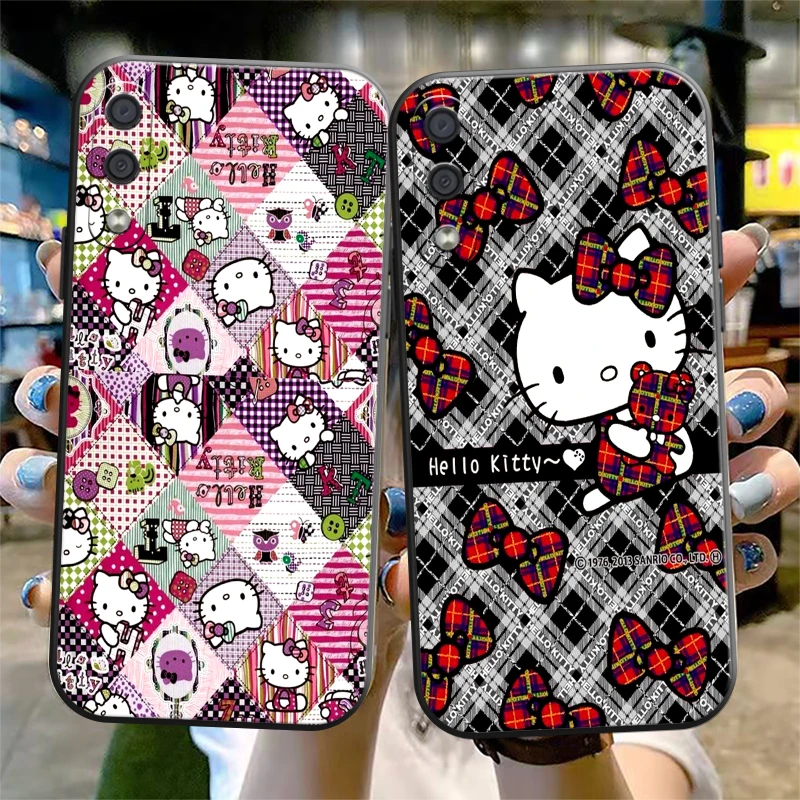 

Cute Hello Kitty Kromi Phone Case For Samsung Galaxy A32 4G 5G A51 4G 5G A71 4G 5G A72 4G 5G Black Coque Back Liquid Silicon