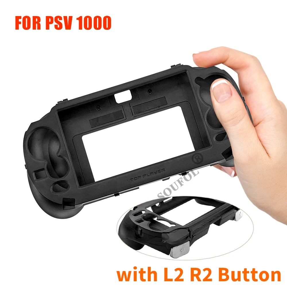 

Dropshipping Frosted Hand Grip Joypad Stand Case with L2 R2 Trigger Button For PSV 1000 PS VITA PSV1000 Game Console Two Colors