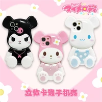 3d cute cartoon kuromi my melody cinnamoroll phone case for iphone 11 12 13 pro max x xs xr shockproof cover