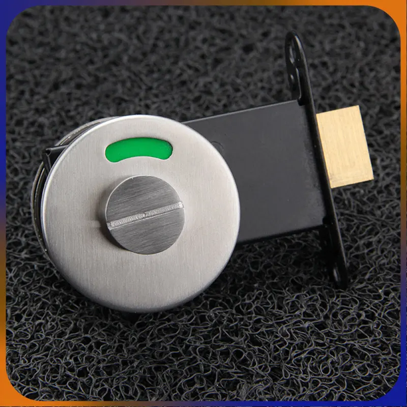 

1PC Stainless Steel Door Lock With Red Green Indicator Public Restroom Toilet Partition Thumbturn