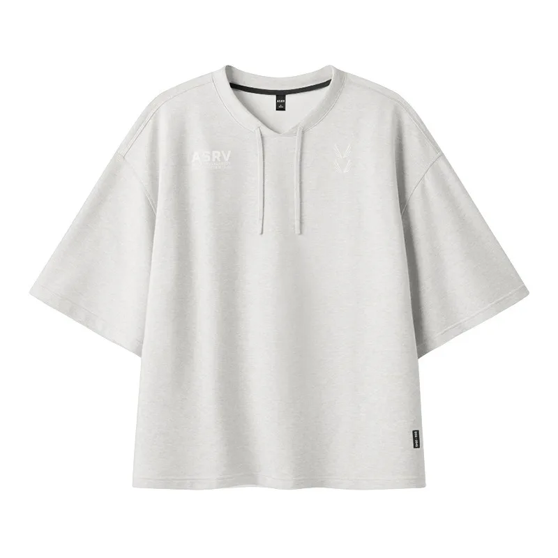 Футболка мужская хлопковая оверсайз с V-образным вырезом и коротким рукавом