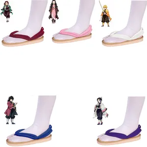 Аниме обувь для косплея Kimetsu No Yaiba Kamado Tanjirou сандалии для сабо Kamado Nezuko Geta Kochou Shinobu шлепанцы