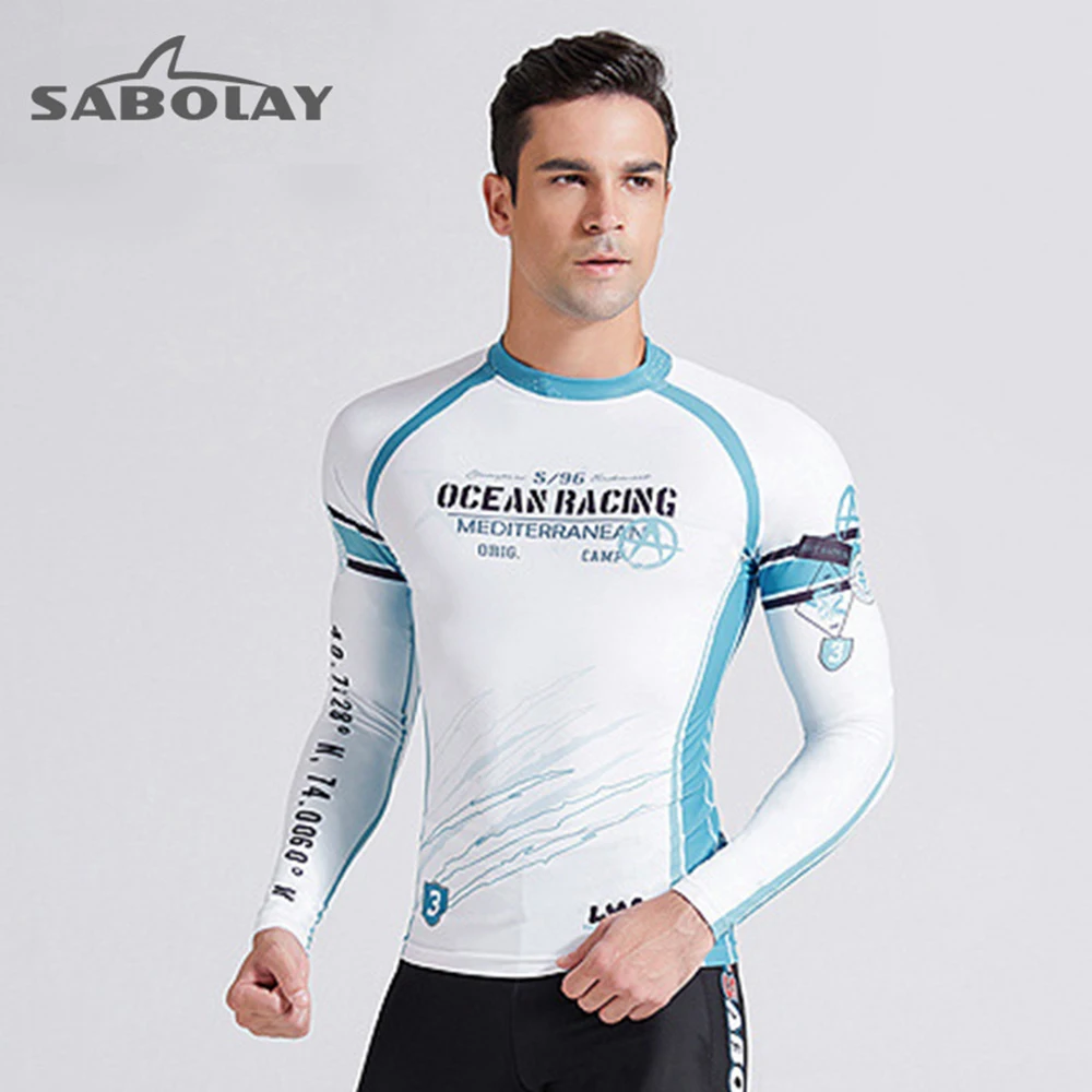 Men's Rash Protection Wetsuit Swim Surf Top Long Sleeve Quick Dry Rash Protection T-Shirt Water Sports Men's Swim Surf Top 2022
