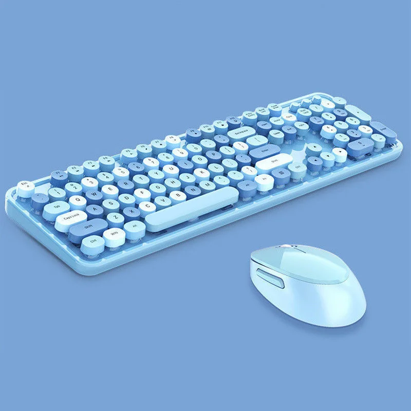 

2,4G нано Беспроводная Клавиатура Набор размеров 104 клавиши клавиатура мышь комбинированная смешанные цвета Панк клавиатура с колпачком для ...