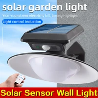 led solar wall light induction street light with remote control pir motion road lamp outdoor waterproof garden security lighting