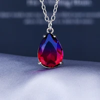 2022 glamour womens temperament jewelry drop shape two tone crystal pendant necklace for women wedding engagement necklaces