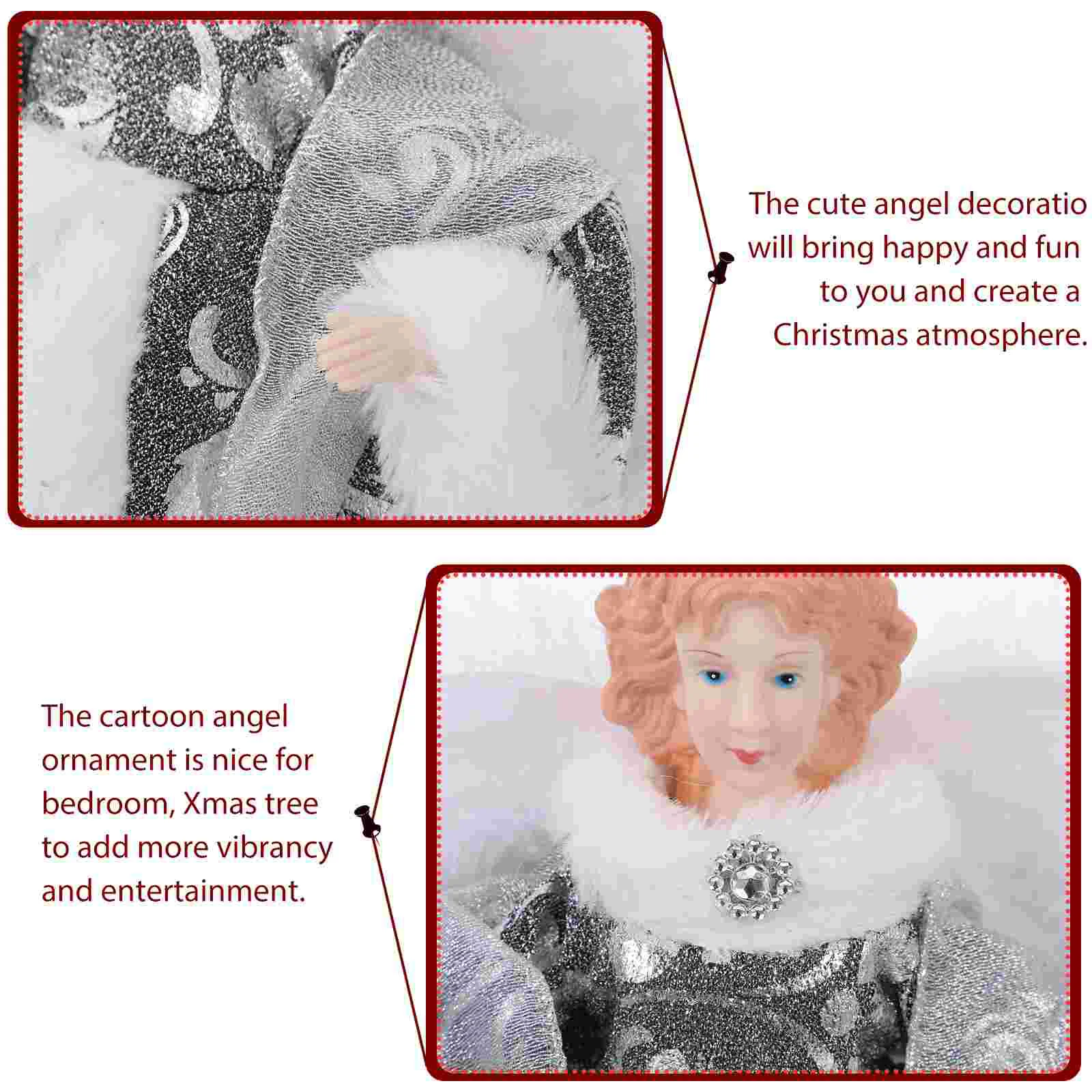 Товары для украшения рождественской елки Плюшевые крылья Ангел Верхняя звезда