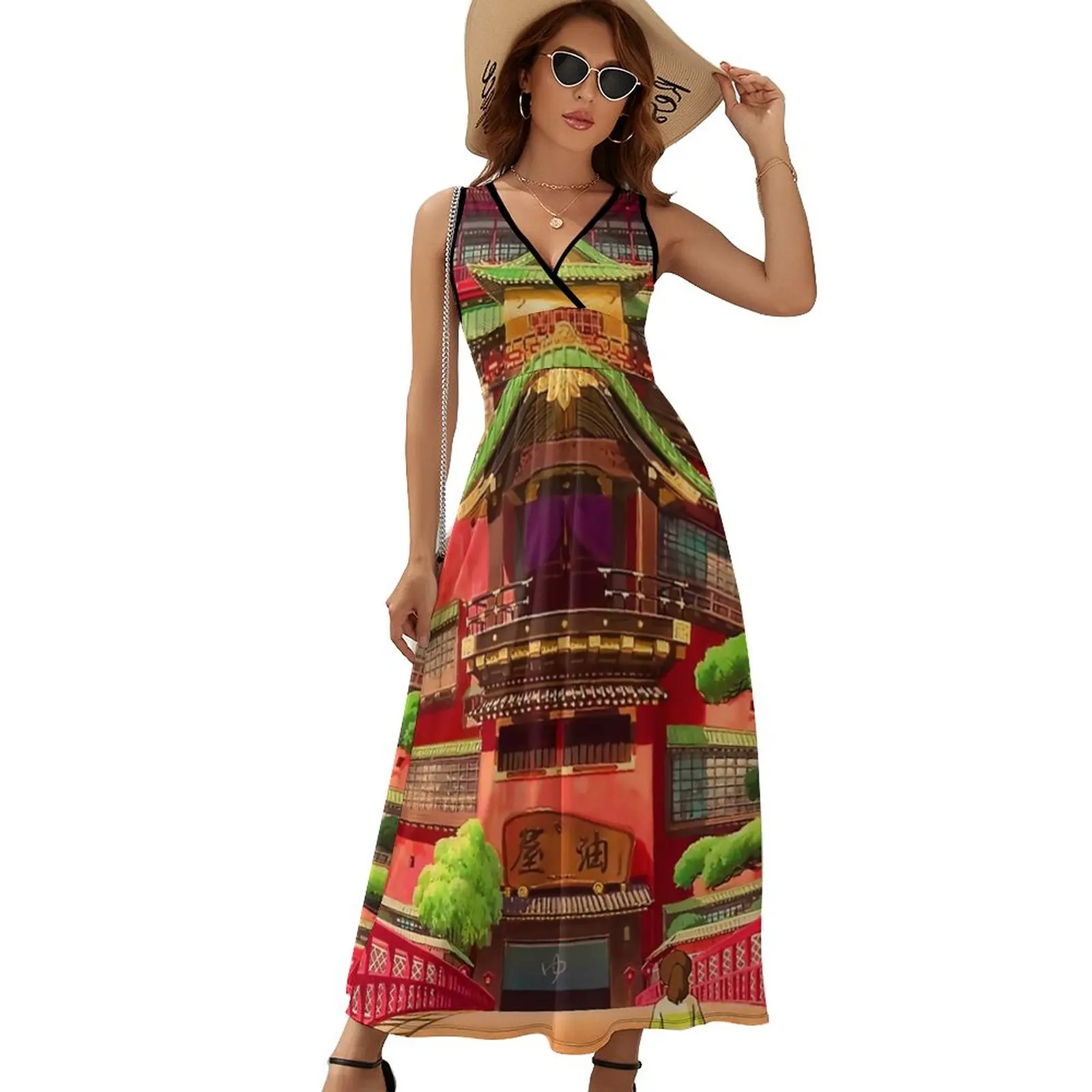

Spirited Away Print Dress The Legend Temple Korean Fashion Bohemia Long Dresses Ladies Sexy Maxi Dress Vestidos Birthday Present