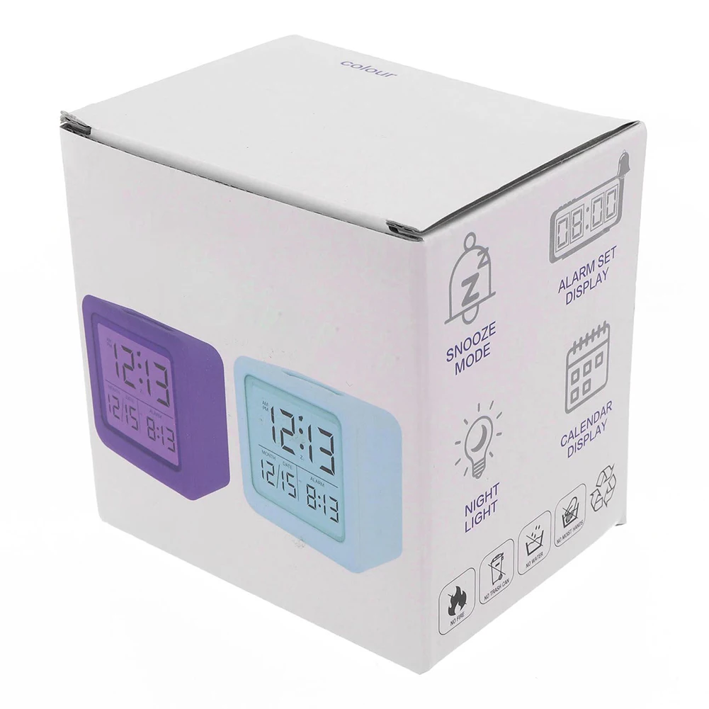 ЖК-будильник цифровой с умным светом мягкий квадрат силиконовой защитной