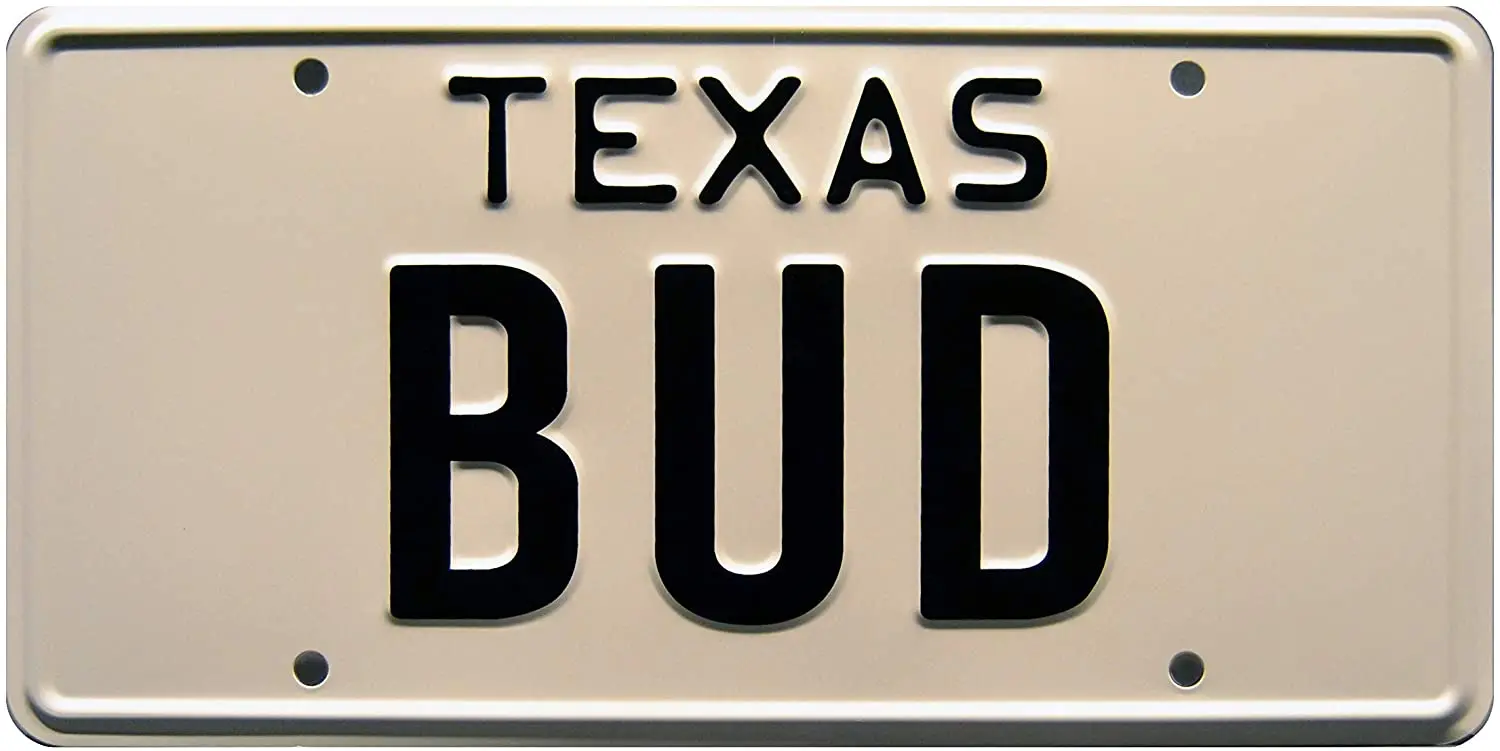 Urban Cowboy | Bud | Metal Stamped License Plate