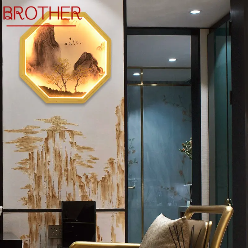 

Настенный светодиодный светильник BROTHER для дома, Современное креативное бра с пейзажным рисунком для гостиной, спальни, Декор