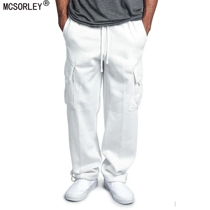 

Men Cargo Jogger Pants Autumn Hip Hop Street wear Loose Trousers Multi Pocket Solid Color Overalls GYM Sports Wear