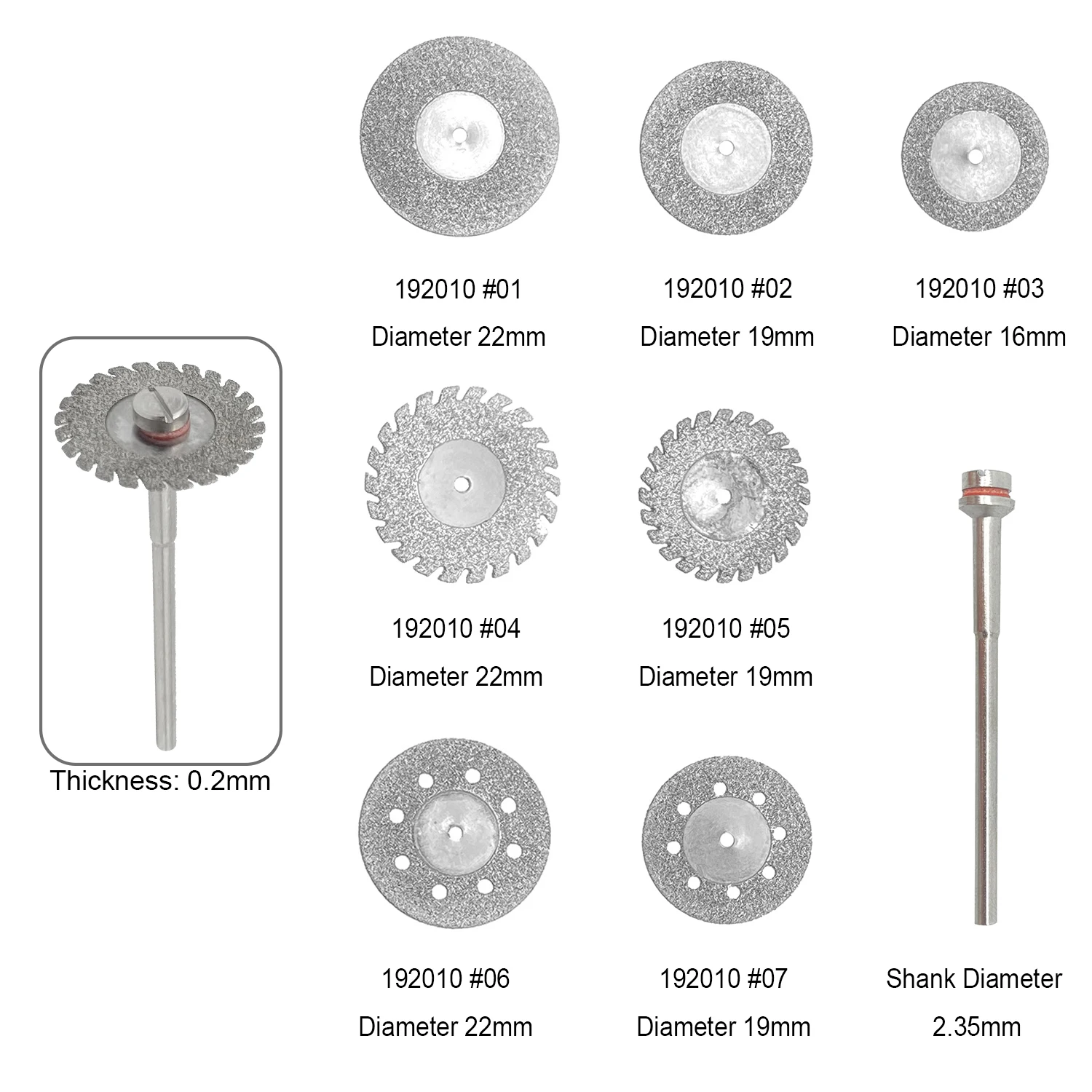 10Pcs/Pack Diamond Disc Burs Dental Lab Laboratory Cutting Blades Drill Polishing Wheel Dentist Denture Grinding Cutter Tools - купить по