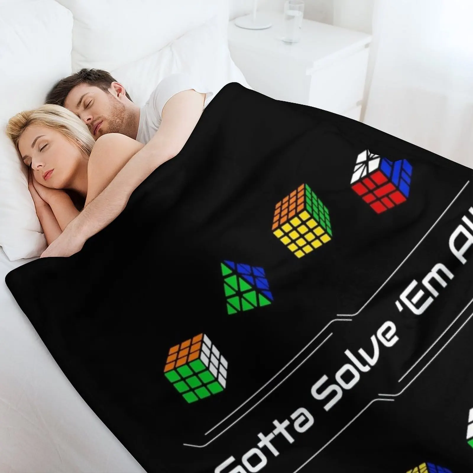 Gotta Solve ɾm All! Одеяло-пазлы свободные термозимние постельные кровати мягкие