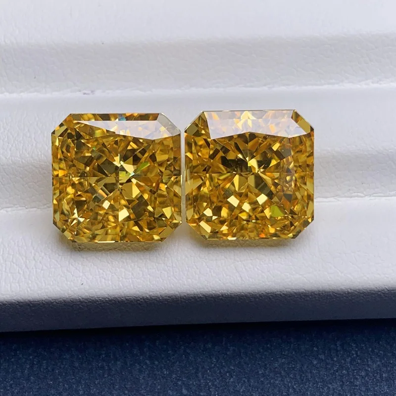 

Ruif Hand Make 5A Golden Yellow Square Octangle Crushed Ice Cut Cubic Zirconia 5X5mm to 12x12mm for Jewelry Making
