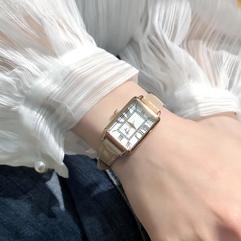 Fashion Trending Business Quartz Khaki Leather Women Dress Watch Casual Rose Gold Elegant Waterproof Women's Wrist Watch enlarge