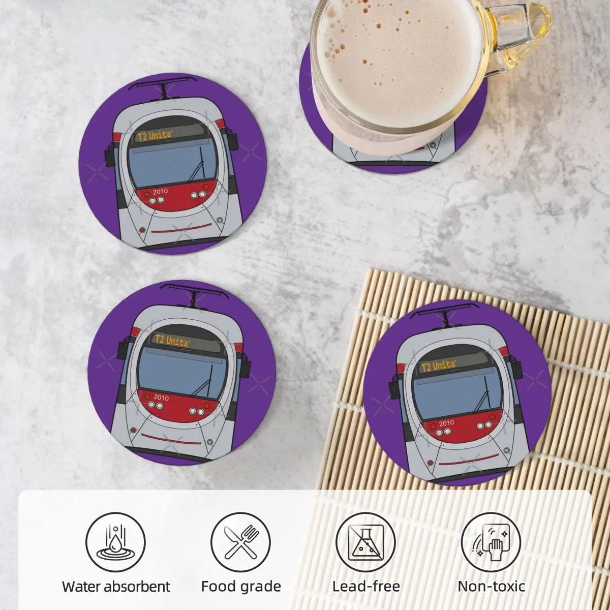 Керамические подставки Firenze Tram круглые 4 шт