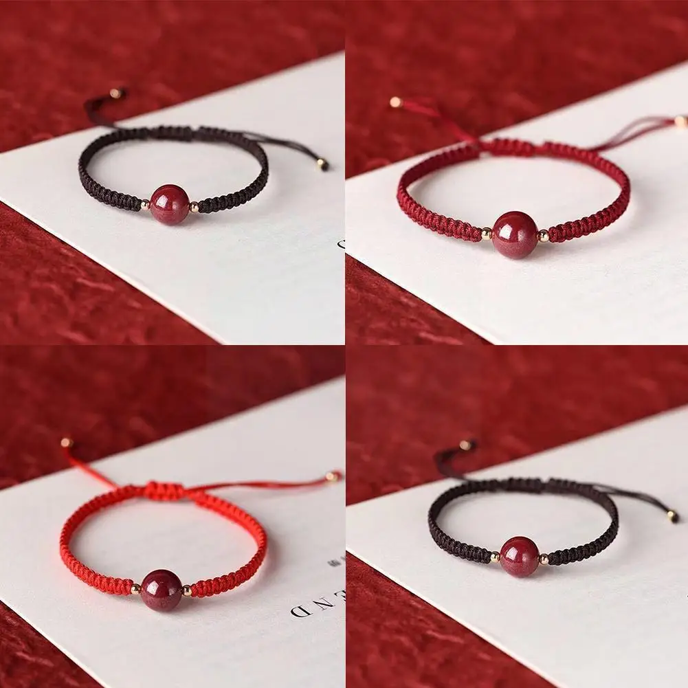 

Chinese Style Safe Cinnabar Red String Bracelet Braided Hand String Ward Off Evil Spirits Simple Jewelry For Men And Women O1z7