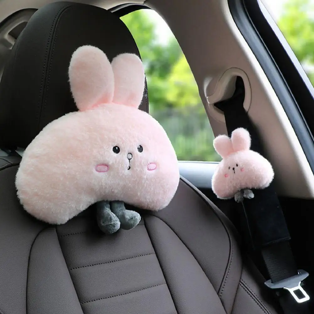 

Headrest Pillow Detachable Comfortable Rabbit Shape Car Neck Waist Shoulder Protective Pillow for Office