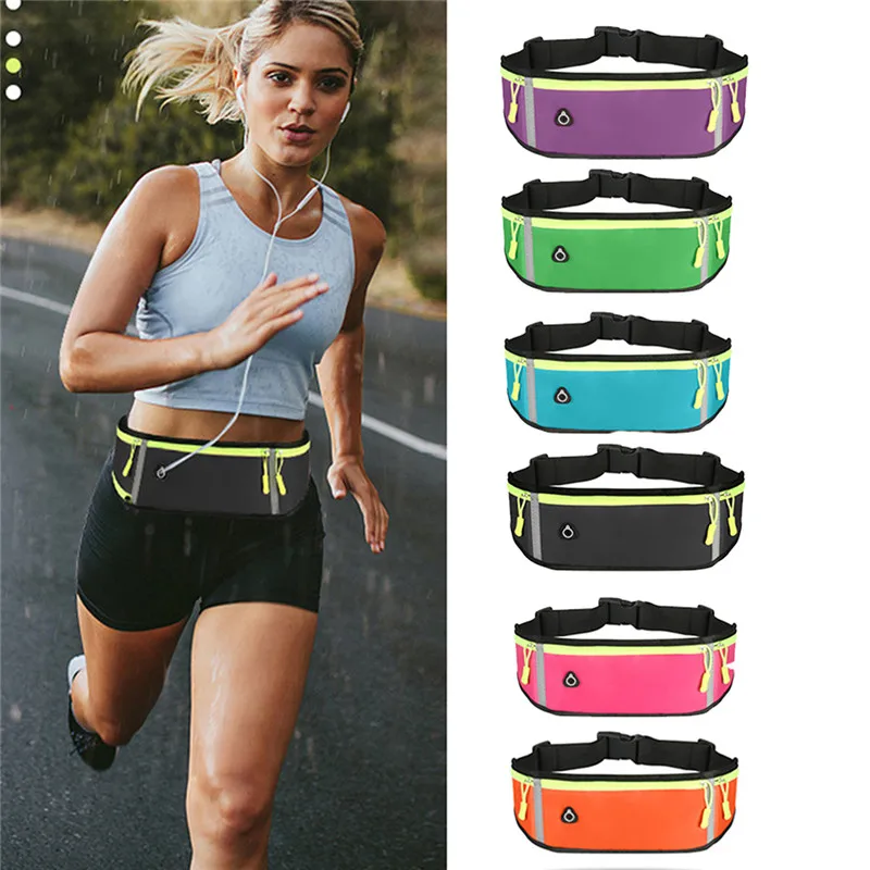 

Sport Running Waist Bag For Women Men Waterproof Comfortable Gym Fanny Bag Safty Reflective Tape Cycling Phone Case Running Belt