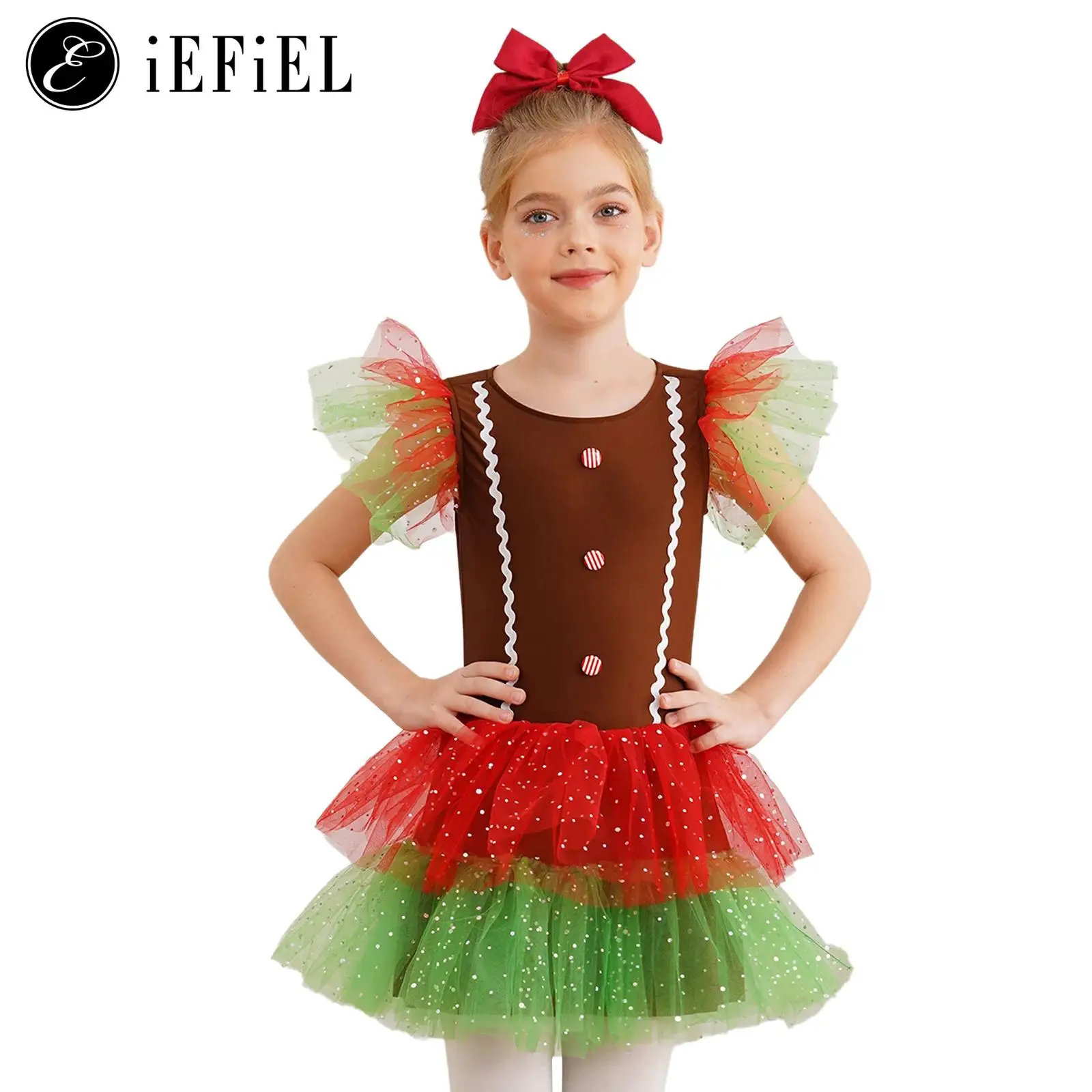 Рождественский костюм пряничного человечка для девочек рождественское