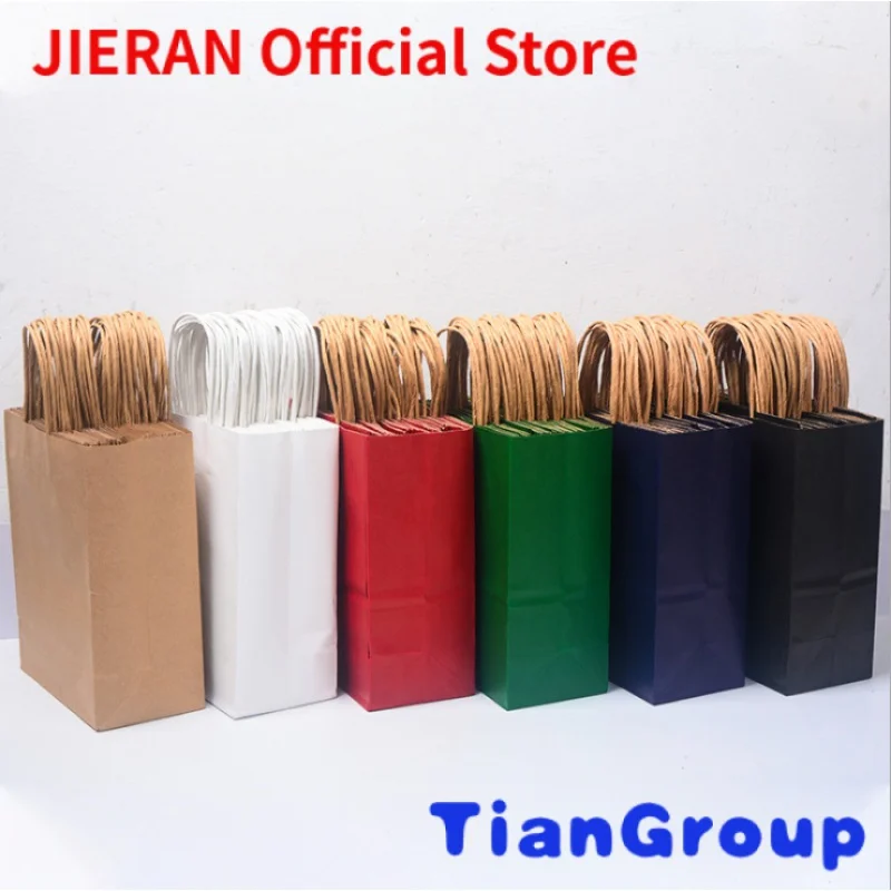 

Wholesale Custom Logo Printing Food Take Away Hand kraft paper bag milk tea Packing paper bag