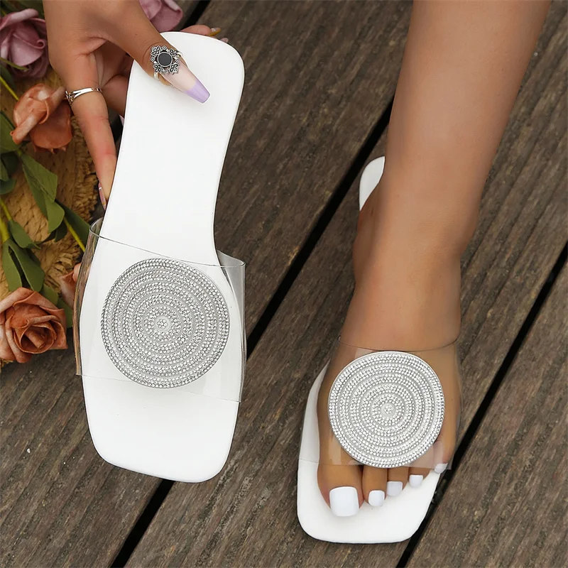 SparklingWomen Temperament Slippers Towel Design Charm Open-toe Set Foot Vacation Beach Flat Sandals Casual Flip Flops