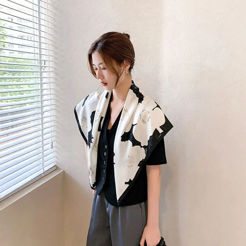 

Autumn Luxury Sunscreen Shawl Beach Head Neck Scarf Spring Head Scarf Square Scarf Female Headscarf Women Silk Scarf