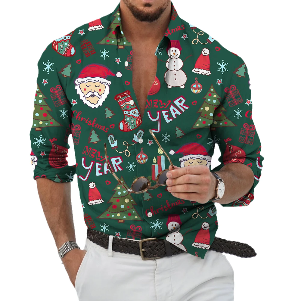 

Hawaiian Men'S Shirt 3d Christmas T-Shirt Graphic T-Shirt Holiday Shirt Men'S Free Shipping Casual Fashion Oversized Top