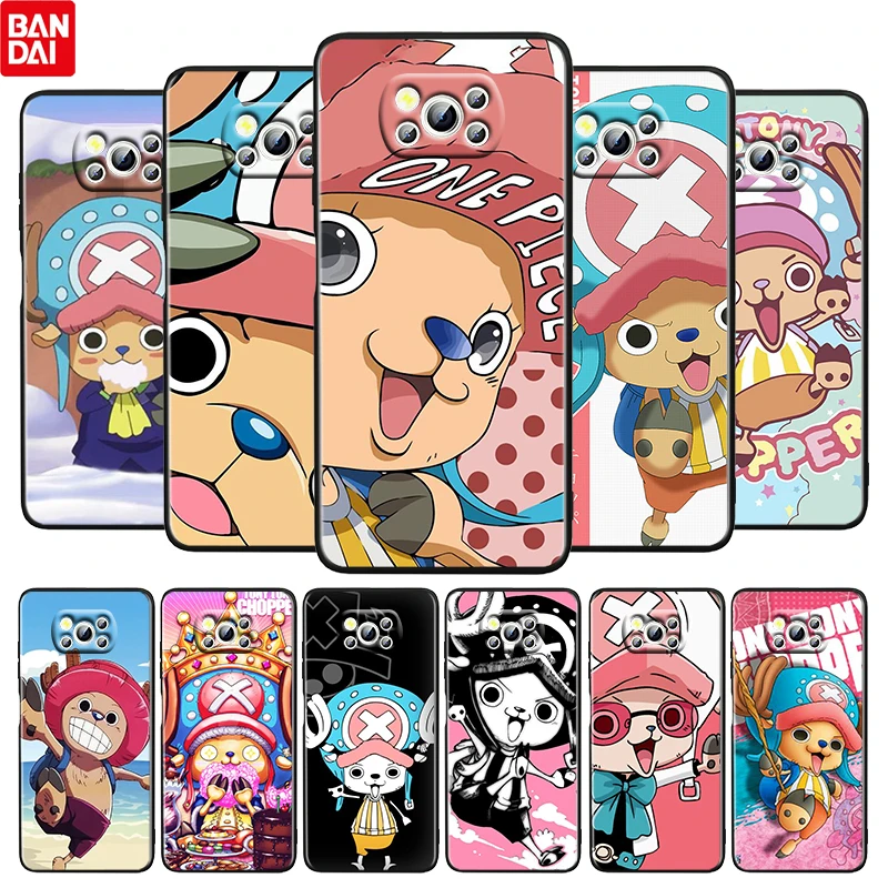 

Anime One Piece Cute Chopper For Xiaomi Poco M4 X3 F3 GT NFC M3 C3 M2 F2 F1 X2 Pro Mi Mix3 Silicone Black Phone Case Funda Coque