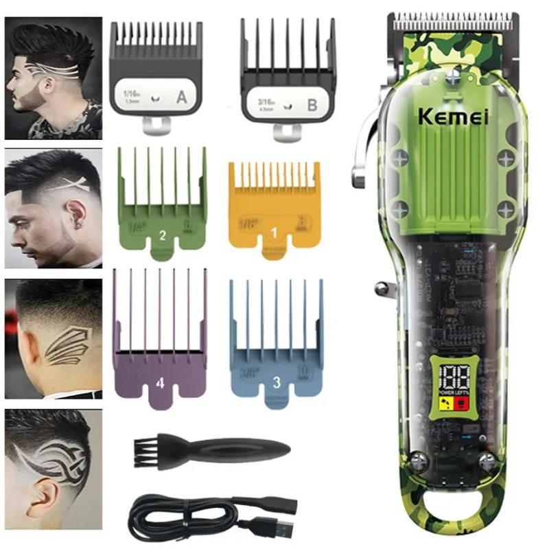 

Kemei Professional Hair Clipper Men's Electric Hair Clipper Rechargeable Hair Clipper Hair Clipper USB Rechargeable KM-1926