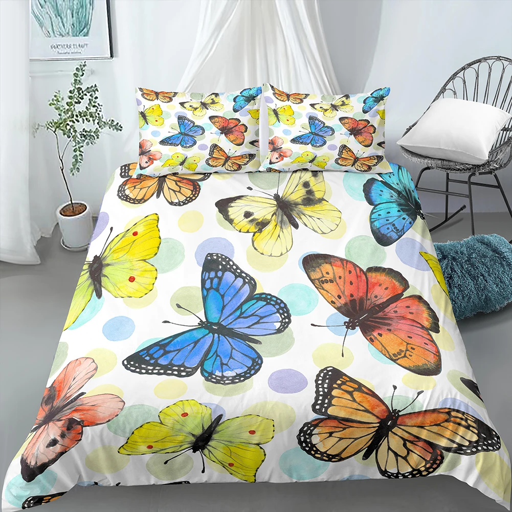 

And Birds Printed Duvet Cover Queen Size Quilt Covers With Pillowcase Modern Comforter Cover US King Size Bedding Set Flower