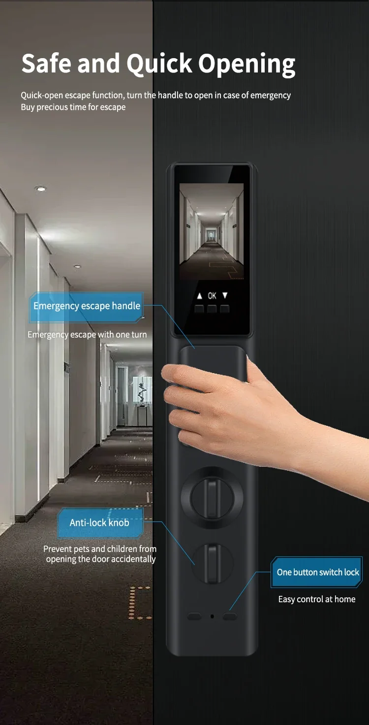 005SINOVO Умный замок Tuya с камерой лицевой идентификатор видеовызов палец вена tuya Wi-Fi