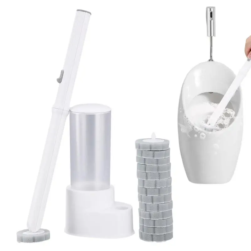 

Disposable Toilet Brush With Cleaning Liquid Wall-Mounted Cleaning Tool For Bathroom Replacement Brush Head Wc Accessories