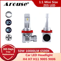 2pcs h11 led bulbs h4 h7 led headlight 50w 10000lm 11 mini size zes car led headlight bulb 9005 9006 car light auto headlamp m3