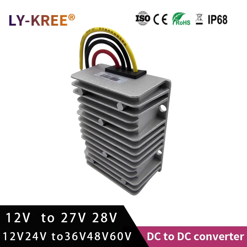 LY-KREE  DC-DC 24V to 48V Converter 12V to 36V 60V 27V 28V Boost Modular 5A 10A 15A Inverter Step Up