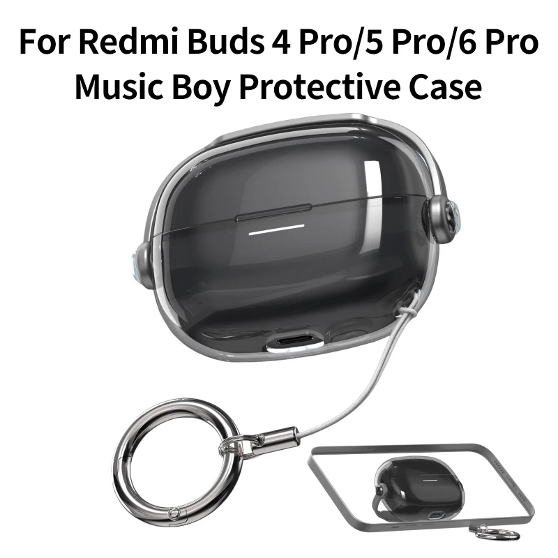Фото Чехол для Redmi Buds 4 5 6 Pro для Xiaomi Redmi Buds 6 Pro Buds 5 4 Pro Чехлы Беспроводная Bluetooth-коробка Противоударный чехол со шнурком №1