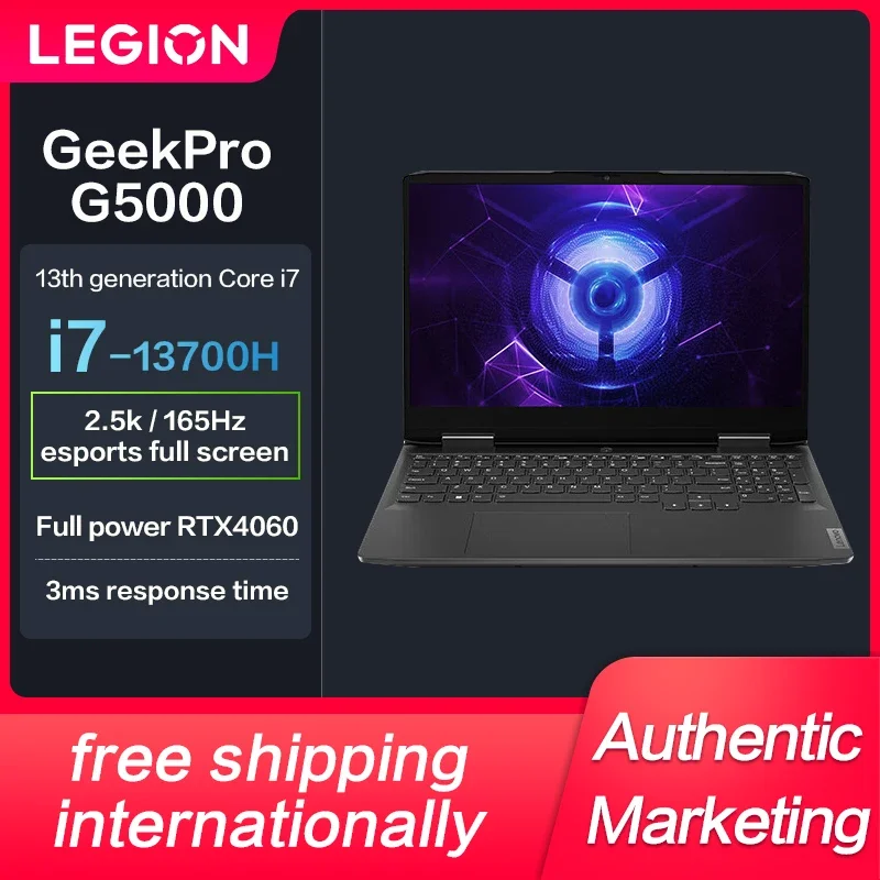 

Lenovo GeekPro G5000 2023 Esports Gaming Notebook Computer Laptops I5-13500H RTX4050/I7-13700H RTX4060 2.5k 165Hz Free Shipping