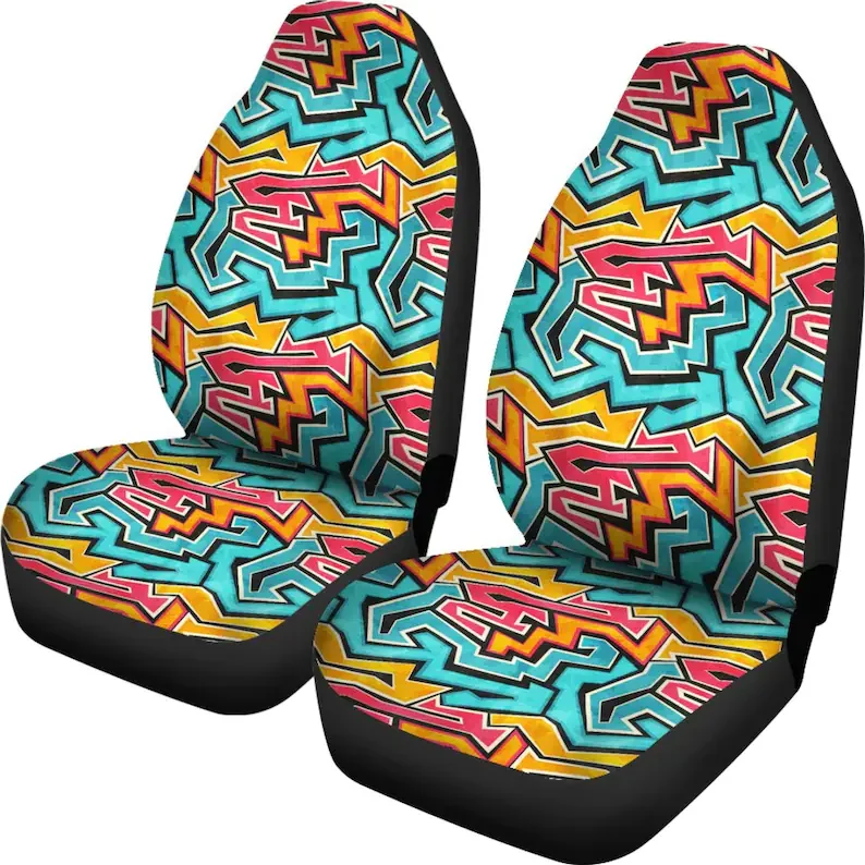

90s Car Seat Covers | Set of 2 | Universal Fit Seat Protectors For SUV and Car Bucket Seats
