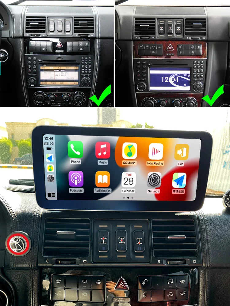 Головное устройство Snapdragon Android 13 для Mercedes Benz G W461 W463 G500 2012-2019 CarPlay 4G Автомобильный