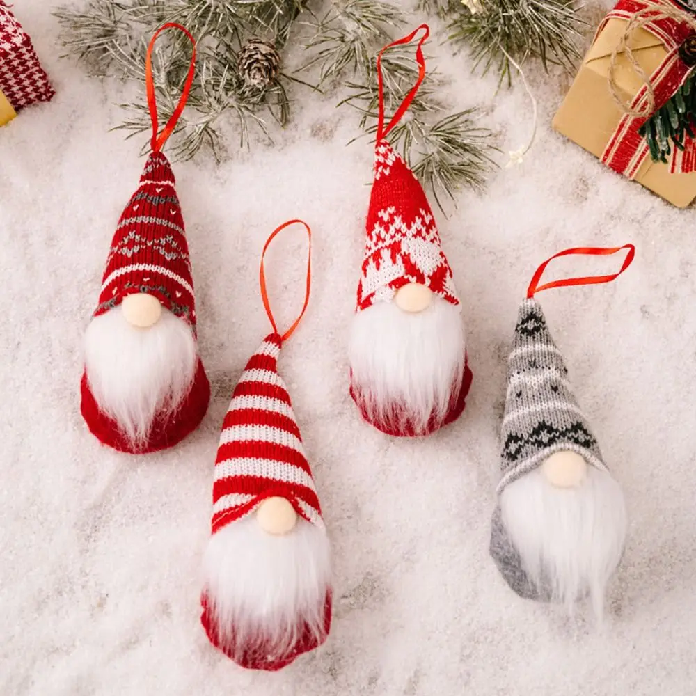 

Новая игрушка, вязаный подарок, Безликий гном, Санта, Рождественская плюшевая кукла, Рождественская елка, подвесная подвеска, безликая кукл...