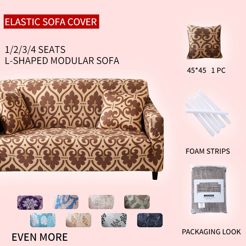 

Home Geometric Plaid Corner Armchair 1/2/3/4 Seat Living Room Elastic Sofa Cover
