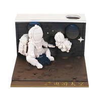 omoshiroi block mini 3d notepad astronaut statue memo pad 196 sheets sticky notes spaceman miniatures pattern block kids gift