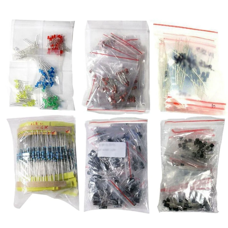 

Promotion! 1390 Pcs Electronic Components LED Diode Transistor Capacitor Resistance Kit