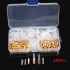 200240pcs Crimping Terminal Set 4mm Bullet Crimp Terminal Wire Connectors Male Female Socket with Sheath Cold Press Terminal