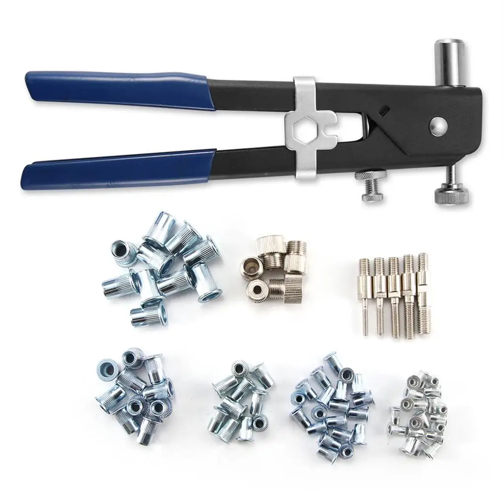 

86pcs Blind Rivet Guns Heavy Duty Nut Threaded Insert Hand Riveting Kit M3-M8 Rivet Nuts Nail Guns Household Repair Tools