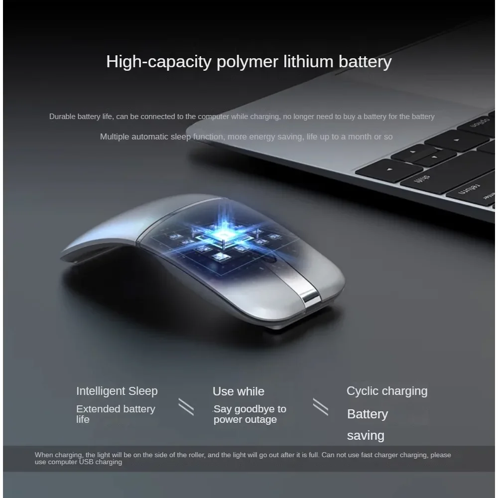 Беспроводная складная Bluetooth-мышь PHYLINA M9 бесшумная Двухрежимная перезаряжаемая